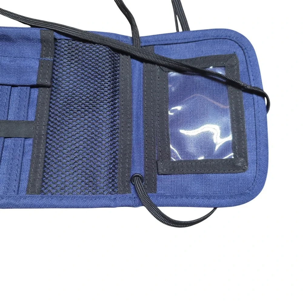 Navy Blue L.L. Bean Passport Travel Organizer Neck Pouch Wallet
